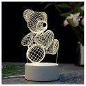Lampka Nocna Prezent Miś 3D Illusion do Sypialni dla Dzieci Biurkowa USB