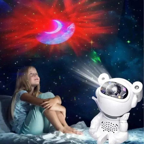 Projektor Gwiazd Astonauta Lampka Nocna Rzutnik dla Dzieci Kosmos Pilot USB