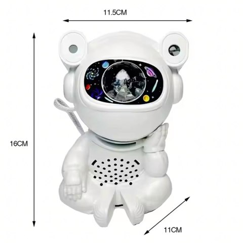 Projektor Gwiazd Astonauta Lampka Nocna Rzutnik dla Dzieci Kosmos Pilot USB