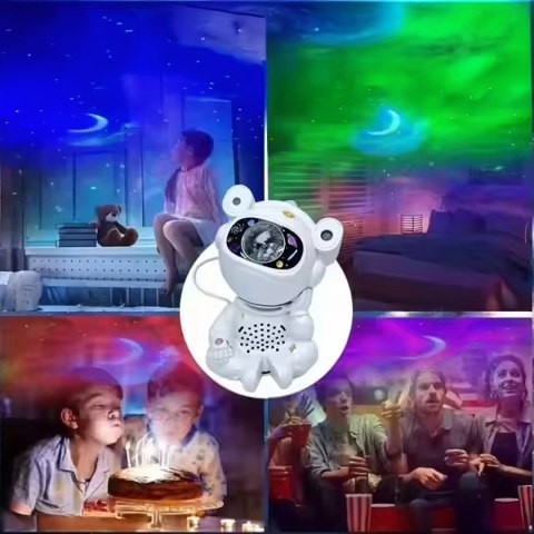 Projektor Gwiazd Astonauta Lampka Nocna Rzutnik dla Dzieci Kosmos Pilot USB