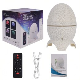 Projektor Gwiazd Jajo Dinozaura z Głośnikiem Galaktyki Lampka LED Nocna USB