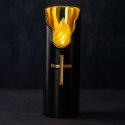 Świeca Led na Baterie Czarna Świeczka Efekt Płomienia 15cm Wkład do Zniczy