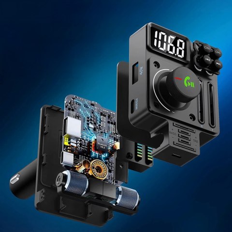 Transmiter Samochodowy Nadajnik Radio Fm Bluetooth 5.3 PD 30W Ładowarka