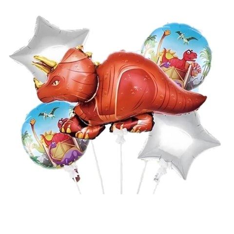 Zestaw Balonów Urodzinowych Dinozaur na Urodziny Urodzinowe Przyjęcia 5 szt