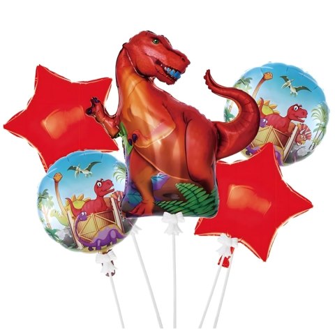 Zestaw Balonów Urodzinowych Dinozaur na Urodziny Urodzinowe Przyjęcia 5 szt
