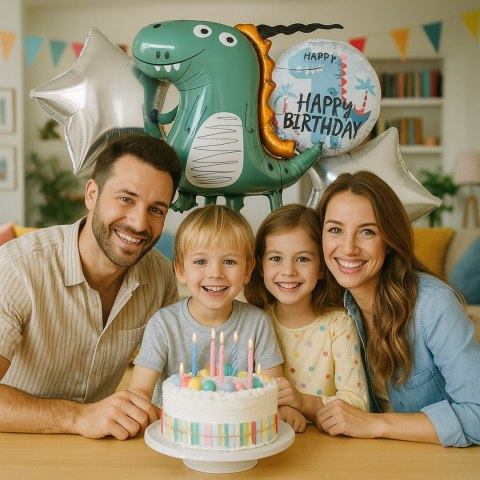 Zestaw Balonów Urodzinowych Dinozaur na Urodziny Urodzinowe Przyjęcia 5 szt
