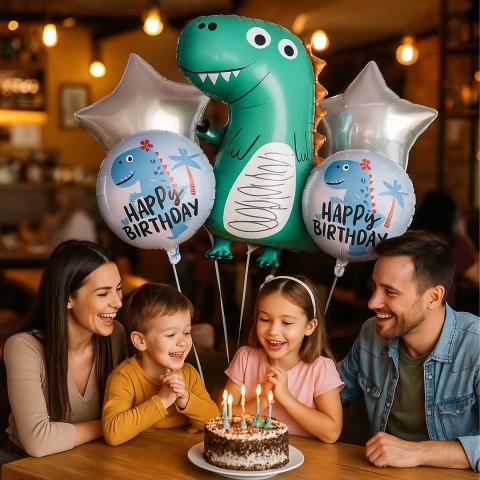 Zestaw Balonów Urodzinowych Dinozaur na Urodziny Urodzinowe Przyjęcia 5 szt