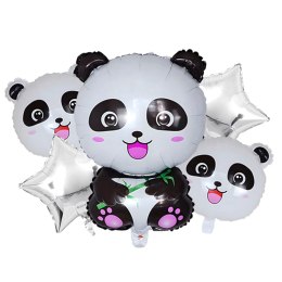 Zestaw Balonów Urodzinowych Panda Zwierzęta na Urodziny Przyjęcia 5 szt