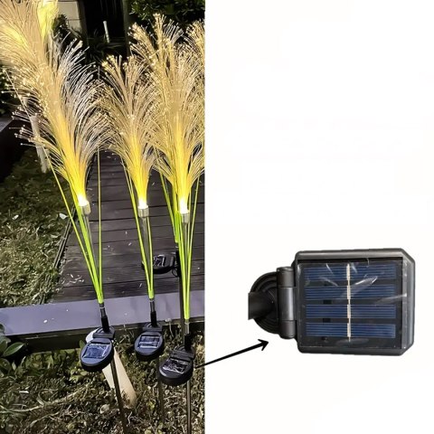 2x Lampa Ogrodowa Solarna Wbijana Trawa Pampasowa Ozdobna Panel Led 85cm