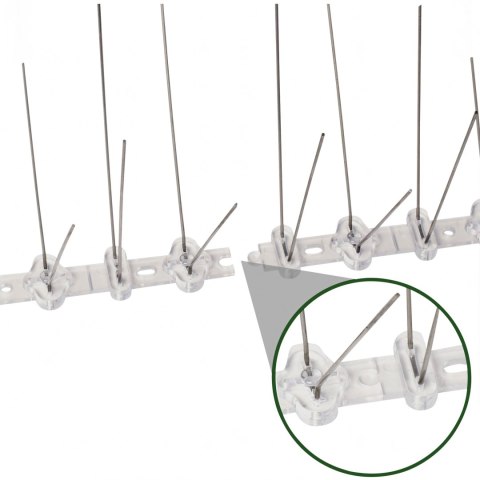 20 x Metalowe Nierdzewne Kolce na Ptaki Gołębie Wróble na Parapet Gzyms 50 cm