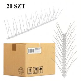 20 x Metalowe Stalowe Kolce na Ptaki Gołębie Wróble na Parapet Gzyms 50 cm