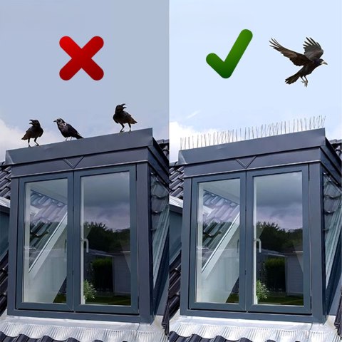 20 x Metalowe Stalowe Kolce na Ptaki Gołębie Wróble na Parapet Gzyms 50 cm