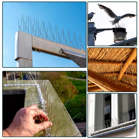 20 x Metalowe Stalowe Kolce na Ptaki Gołębie Wróble na Parapet Gzyms 50 cm
