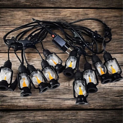 Girlanda Swietlna Lampki Dekoracyjne Led 10 szt Latarenki Ogrodowe 10cm 5m