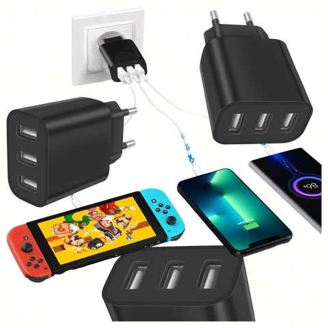 Mocna Kostka Ładowarka Sieciowa 3 x Usb Uniwerslana USB 3 Porty 5V 3.4A