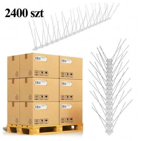 Paleta 2400 szt Metalowe Stalowe Nierdzewne Kolce na Ptaki Gołebie Wróble na Parapet Gzyms 50 cm