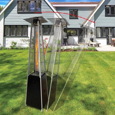 Parasol Grzewczy Gazowy Promiennik Ogrzewacz 13 KW 227cm Zestaw z Pokrowcem