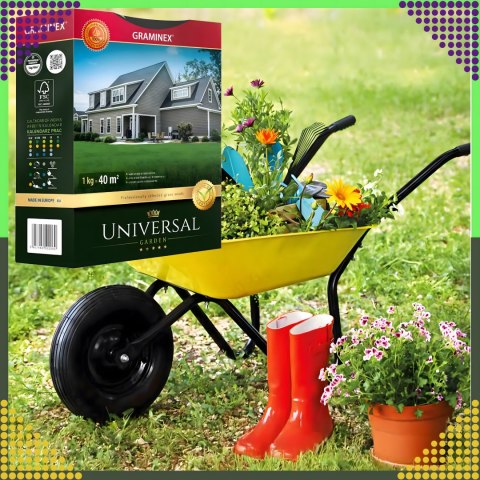 Premium Trawa Nasiona UNIVERSAL Mieszanka Uniwersalna 1kg 40m Odporna