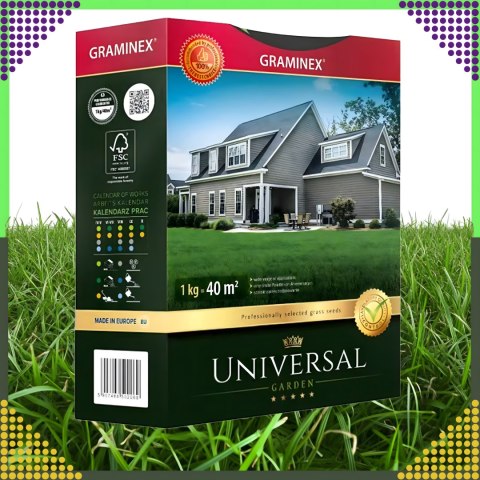 Premium Trawa Nasiona UNIVERSAL Mieszanka Uniwersalna 1kg 40m Odporna