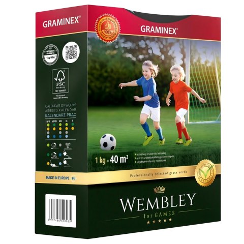Premium Trawa sportowa sportowa boiskowa WEMBLEY 1kg 40m trawnik sportowy