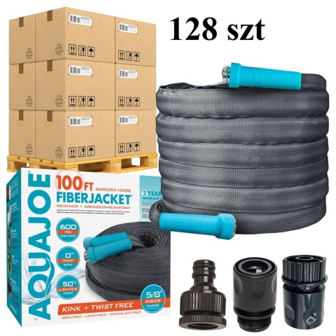 128x Wąż Ogrodowy 30 m Wysokociśnieniowy 5/8'' Mocny Wytrzymały Odporny Złączki