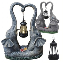 Figurka Lampka Lampa Ozdoba Ogrodowa Solarna Led Słoń Słonik z Lampionem