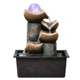 Fontanna Stołowa Ozdobna Ogrodowa na Stół Dekoracyjna Led 24x24x21 cm