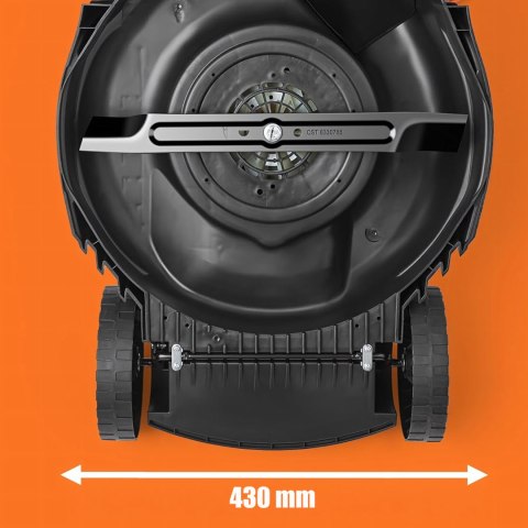 Kosiarka Elektryczna Lekka Mocna do Koszenia Trawy Duży Kosz 50L 2400W 43cm