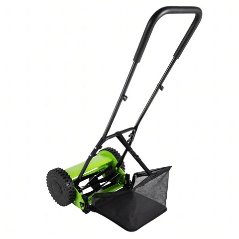 Kosiarka Ręczna Bębnowa Mechaniczna Wrzecionowa Pchana Z Koszem 16" 40 cm