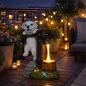 Lampa Lampka Solarna Ogrodowa Ozdobna Ozdoba Pies Szczeniak Led Dekoracja