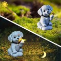 Lampa Lampka Solarna Ogrodowa Ozdobna Ozdoba Pies z Motylem Led Dekoracja