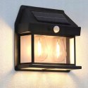 Lampa Solarna Led Podwójna Kinkiet Ogrodowy Elewacyjny z Czujnikiem Ruchu