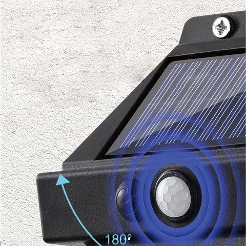Lampa Solarna Led Podwójna Kinkiet Ogrodowy Elewacyjny z Czujnikiem Ruchu