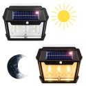 Lampa Solarna Led Potrójna Kinkiet Ogrodowy Elewacyjny z Czujnikiem Ruchu