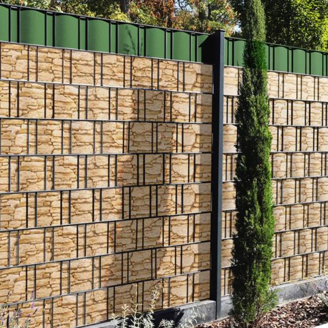336 x Taśma Ogrodzeniowa 19cm x 35m Osłona Panelowa na Ogrodzenie Płot UV Kamień