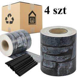 4 x Taśma Ogrodzeniowa 19cm x 35m Osłona Panelowa na Ogrodzenie Płot UV Stone