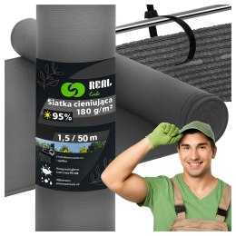 41x Siatka Cieniująca Maskująca 1,5x50m 95% Osłona na Ogrodzenie 180g + 100 Opasek
