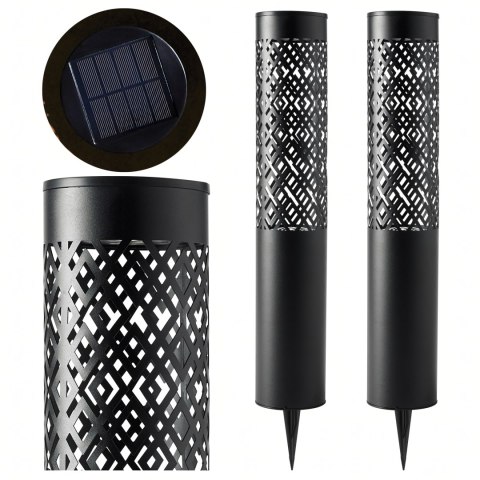 88x Lampa Ogrodowa Solarna Wbijana Słupek 71cm Dekoracyjna Pochodnia Latarnia 2szt.