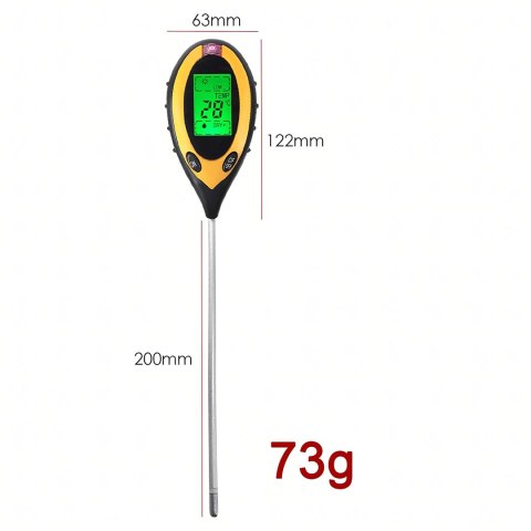 Kwasomierz Tester Gleby Ziemi Podłoża Ph Ziemi 4w1 Miernik Temperatura