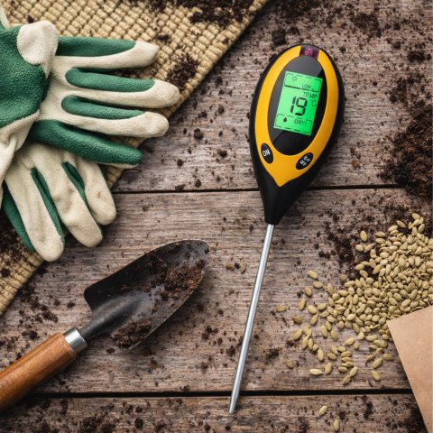 Kwasomierz Tester Gleby Ziemi Podłoża Ph Ziemi 4w1 Miernik Temperatura