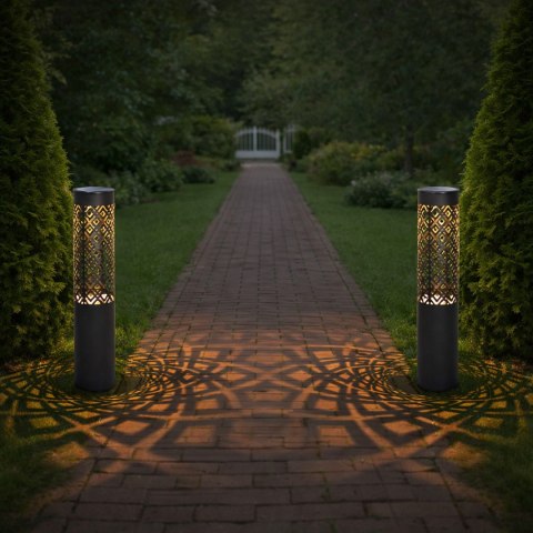Lampa Ogrodowa Solarna Wbijana Słupek 71cm Dekoracyjna Pochodnia Latarnia 2szt.