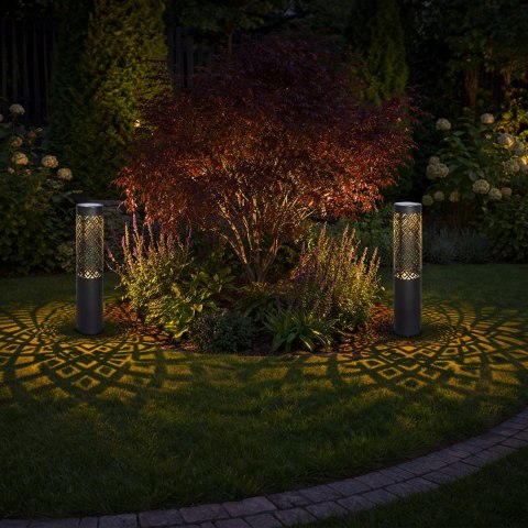 Lampa Ogrodowa Solarna Wbijana Słupek 71cm Dekoracyjna Pochodnia Latarnia 2szt.