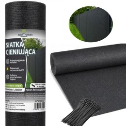 Siatka Cieniująca Maskująca 1,5x50m 95% Osłona na Ogrodzenie 180g + 100 Opasek