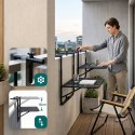 Stolik Balkonowy Składany Wiszący Stół na Balkon Taras Regulowany 30kg