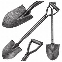 Szpadel Metalowy Łopata Ogrodowa Prosta z Metalowym Trzonkiem 100 cm Mocna
