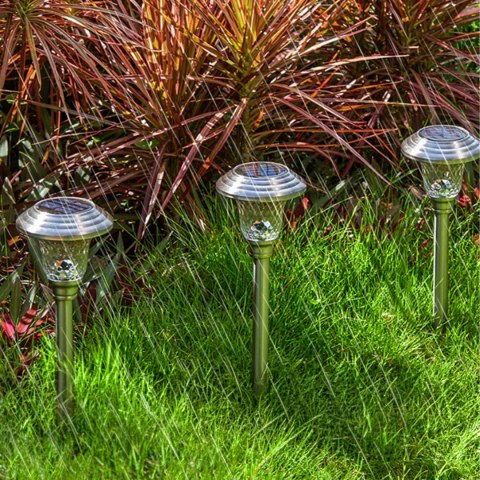 Zestaw Lamp Lampa Ogrodoa Solarna Wbijana Wodoodporne 42cm Zewnętrzna 6szt.