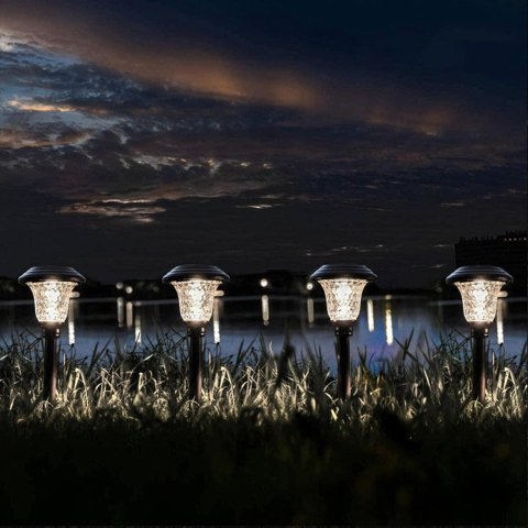 Zestaw Lamp Lampa Ogrodoa Solarna Wbijana Wodoodporne 42cm Zewnętrzna 6szt.