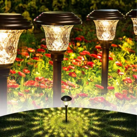 Zestaw Lamp Lampy Ogrodowe Solarne Wbijane Wodoodporne 42cm Zewnętrzne 6szt.