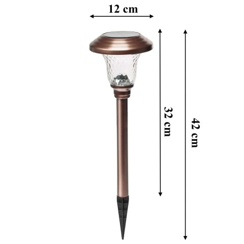 Zestaw Lamp Lampy Ogrodowe Solarne Wbijane Wodoodporne 42cm Zewnętrzne 6szt.