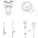Zestaw Lamp Lampy Ogrodowe Solarne Wbijane Wodoodporne 42cm Zewnętrzne 6szt.